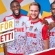 1.FC Köln Spieler mit dem neuen Sessionstrikot von uhlsport